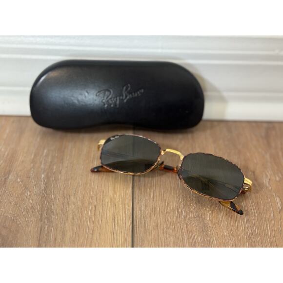 Vintage B&L Ray Ban Signet Rect. Sunglasses USA 80’s Gold Tortoise Green Glass - Picture 16 of 16